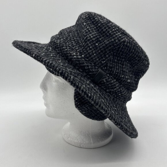 Tilley Winter Hat Tilley Endurables Wool Size 7 3/8 Tweed Charcoal Ear Flaps - Picture 4 of 8